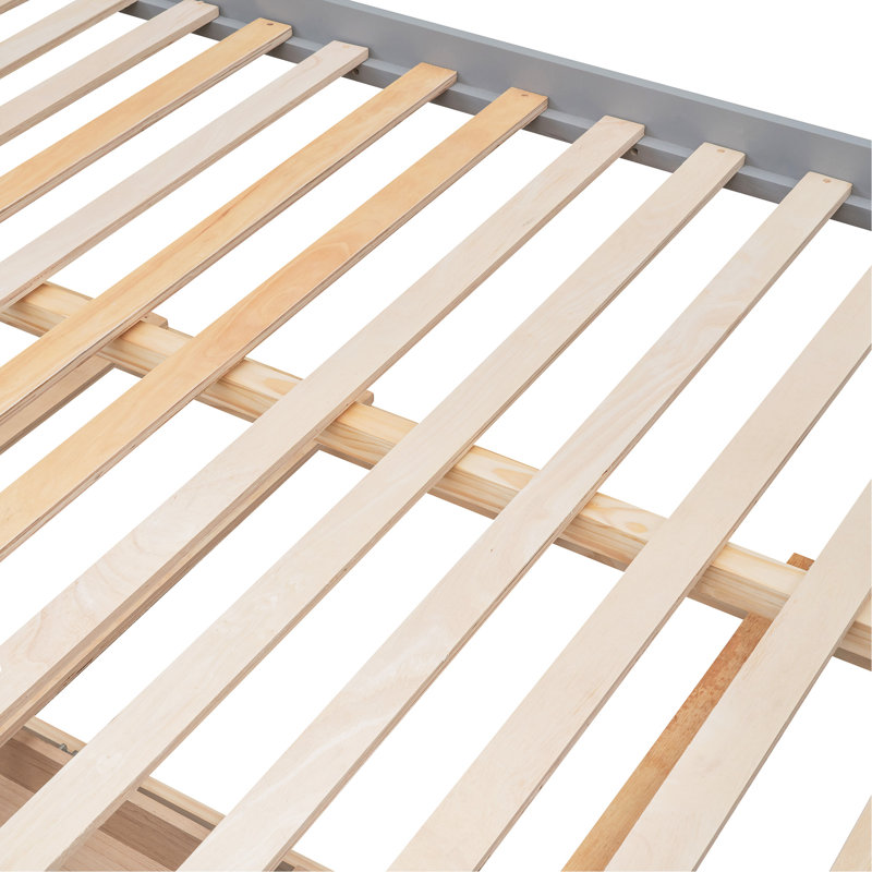 Lit plateforme avec rangement Jarrelle, Gris