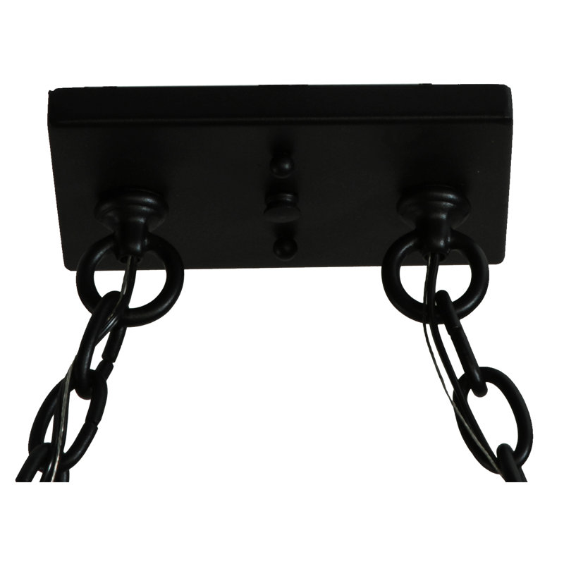 Black Globe 9-Light Island Pendant with Glass Accents
