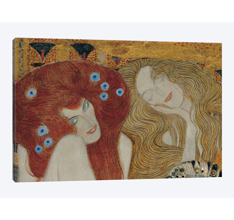 Beethoven Frieze par Gustav Klimt - Giclée sur toile tendue avec châssis, H 26 po x l 40 po x P 1,5 po, Pas de tapis