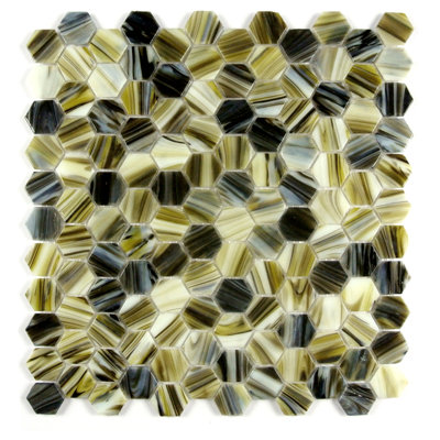 Hexagon 1" x 1" Glass Mosaic Tile