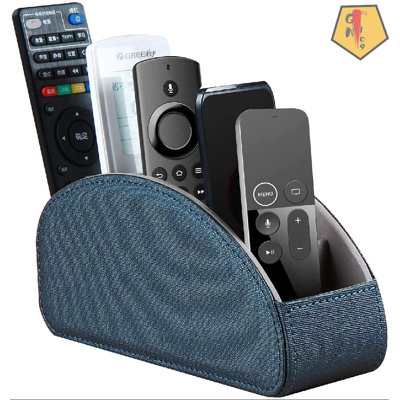 TV Remote Control Holder With 5 Compartments,Pu Leather Remote Caddy/Box/Tray Nightstand Desktop Storage Organizer Store DVD,Blu-Ray,Media Player,Heat -  GN109, 2963N7T0V85SYE123A