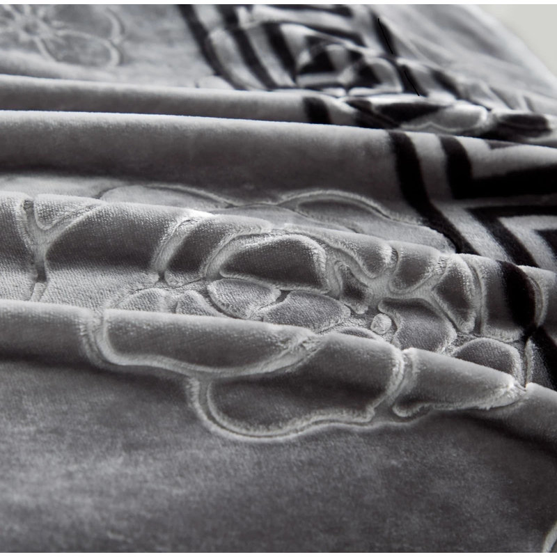 Flatweave Throw Blanket, Grey Geometric