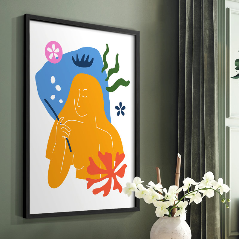 Matisse CDLVI, reproduction encadrée - bois massif, Cadre simple noir, H 10 po x l 8 po