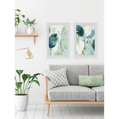 Palm Pieces Diptych - 2 Piece Picture Frame Print Set on Paper -  Bay Isle Home™, BCE8BDFF7630436C9B4201A8CBF4E24D