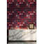 Red Glass Mosaic Wallpaper Square Tile Grid Geometric Pattern Decorative Mural-130828344