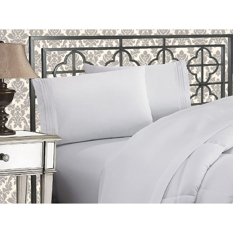 Microfiber Sheet Set, King, White
