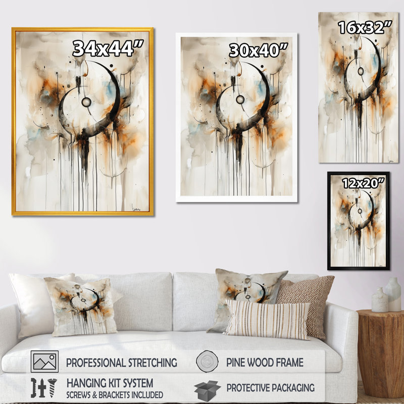 Celestial Balance II - Abstract Geometric Print Wall Art, 40" H x 30" W, Picture Framed Print, Silver