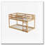 Lit superposé simple au-dessus d'un lit simple en bois massif et en bois d'hévéa massif avec échelle, plateformes supérieure et inférieure fabriquées avec des lattes renforcées, naturel-896834540