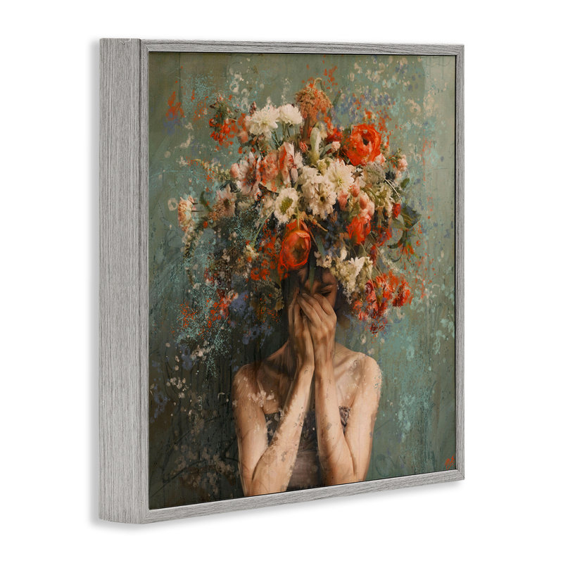 Art floral, estampe numérique encadrée par Marta Wiley, H 17 po x l 17 po, Estampe numérique Farmhouse