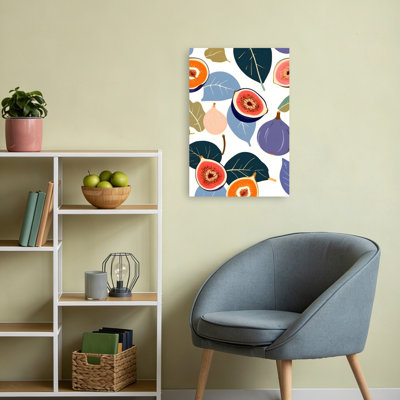 Vibrant Fig Botanical Pattern Modern Vibrant Abstract Fruit Nature Wall Art Print