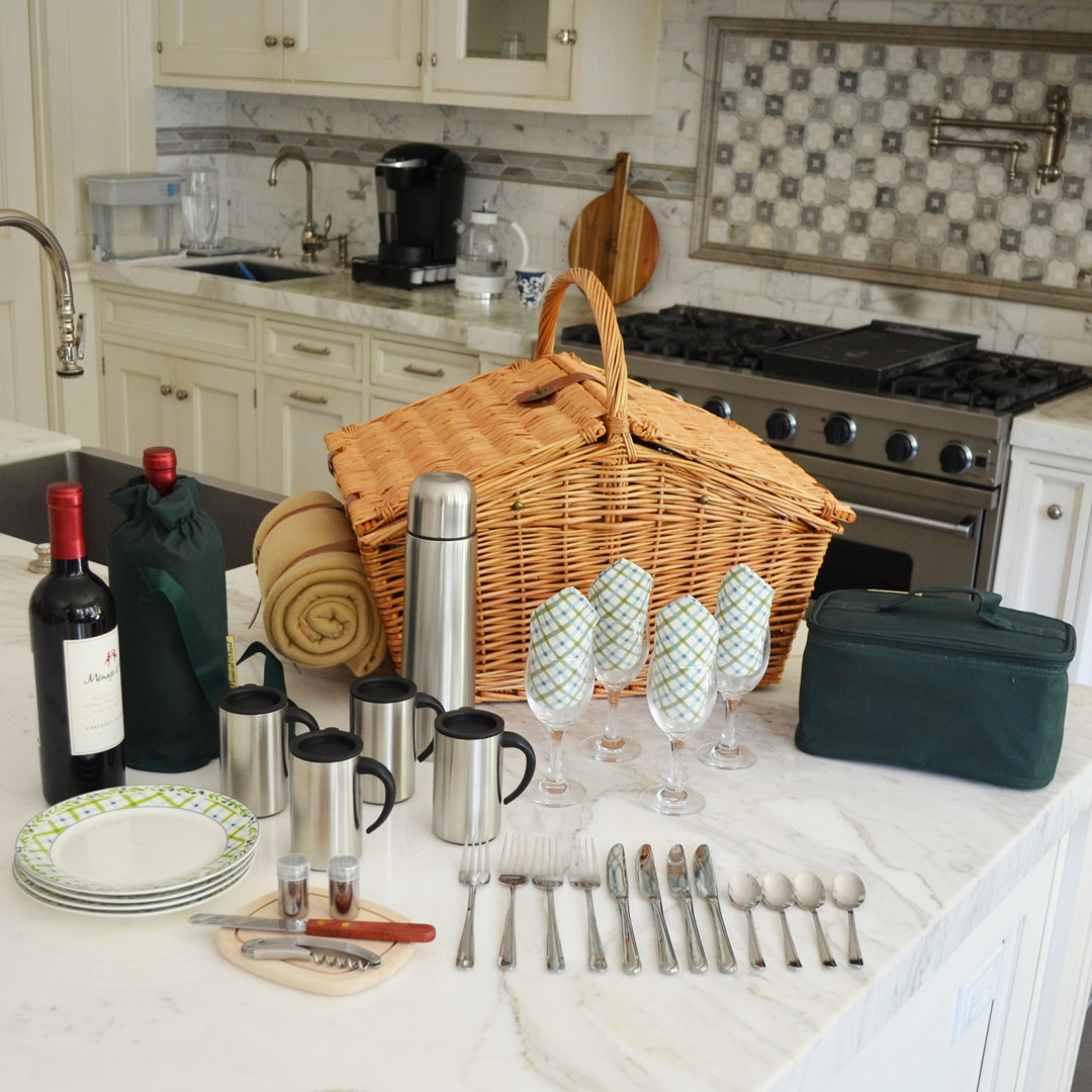 Huntsman Wicker Picnic Basket Arlmont & Co.