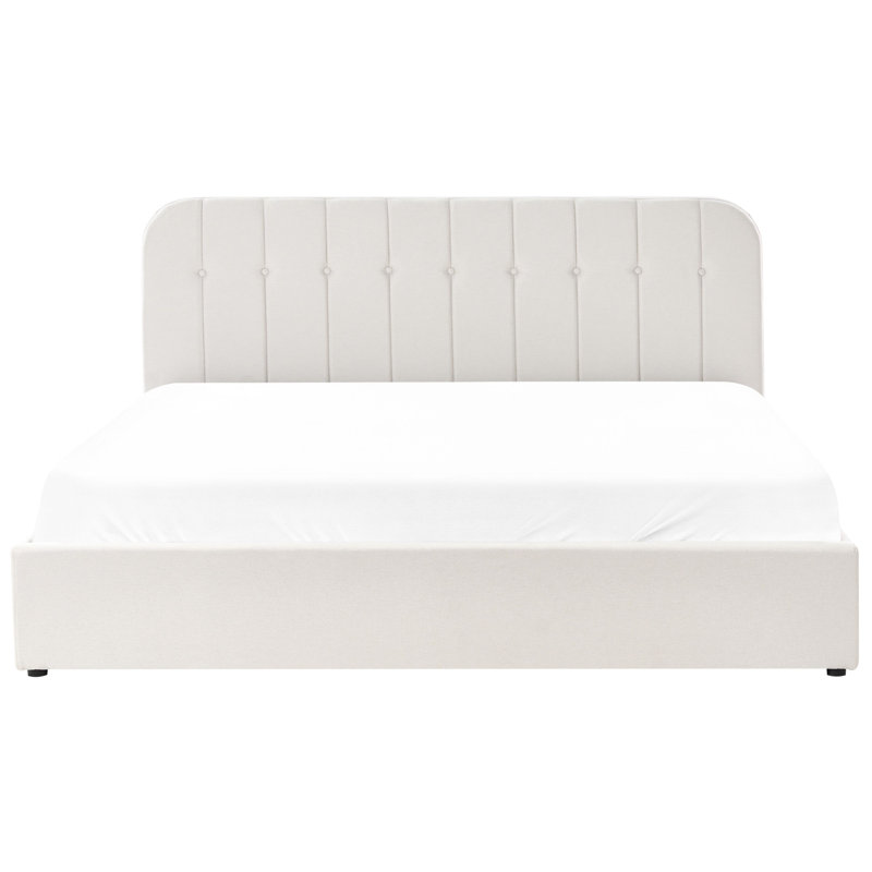 Upholstered Ottoman Storage Bed, Super King (180 x 200 cm), White