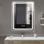 Miroir de salle de bain mural lumineux 23,62 x 31,5 po, antibuée, DEL et commandes tactiles, idéal pour les salles de bain d'hôtels et d'appartements.-1276929338