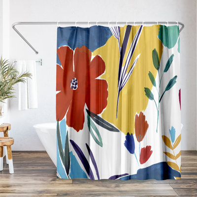 Botanical Shower Curtain Where the Passion Flower Grows by PI Creative Art