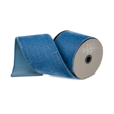 STEEL BLUE VELVET RIBBON