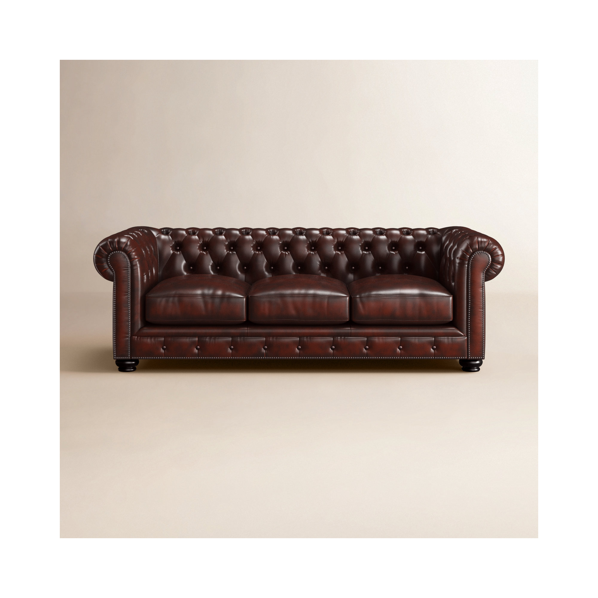 Freddie 95'' W Leather Sofa, Mainland Dune Revolution®