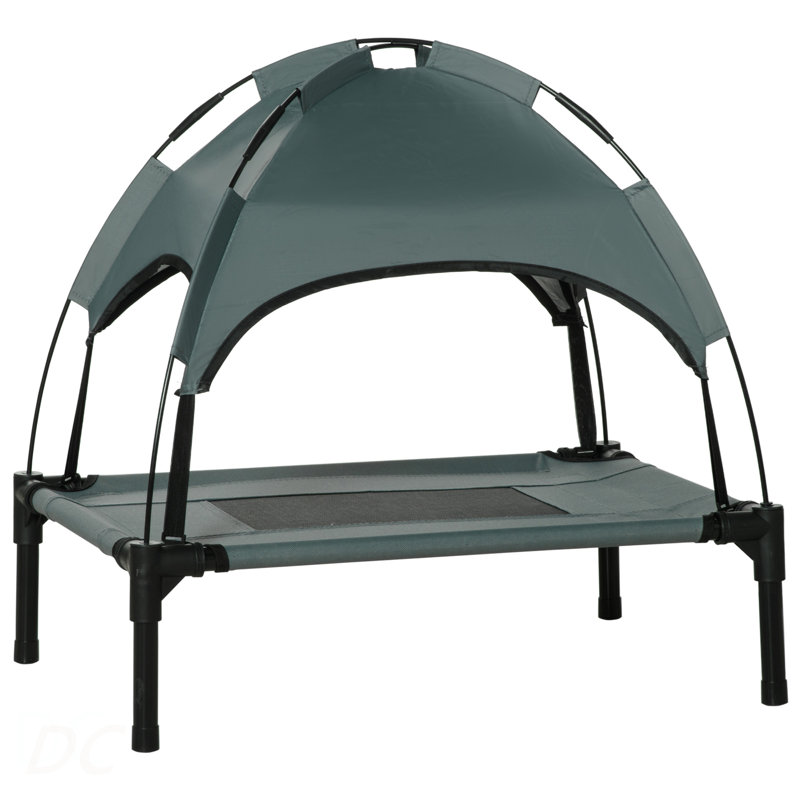 Lit de camp portatif pour chien avec abat-jour de protection UV 24 po PawHut, 24.02, Gray