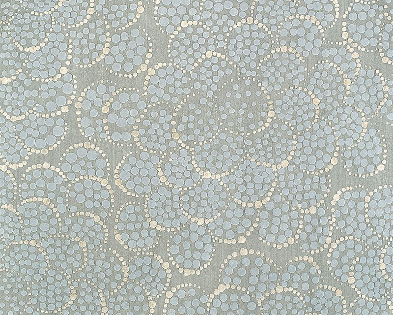 Effervescence Polka Dots Area Rug in Beige/Blue/Gray, Rectangle 3' x 5'
