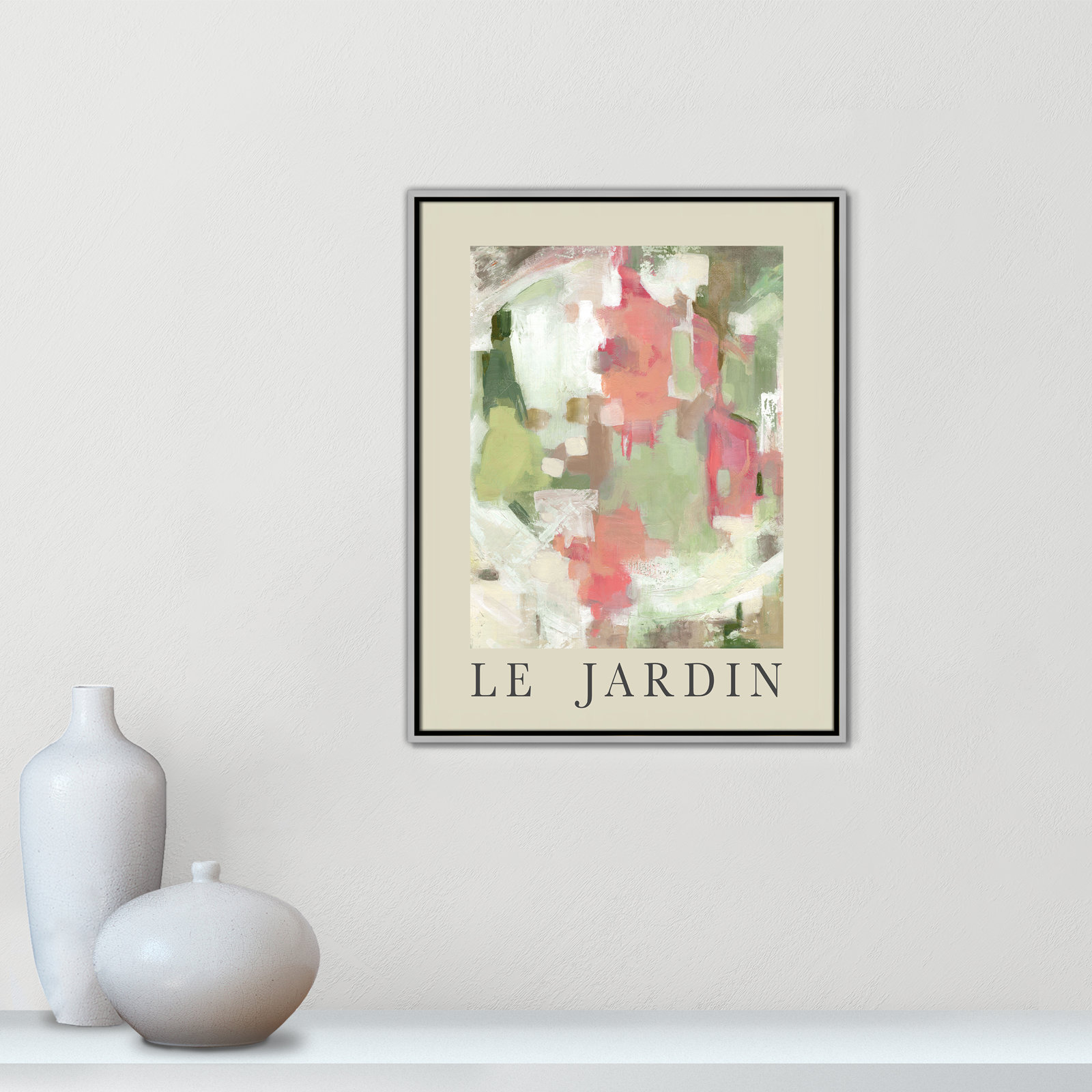 Botanical Poster Collection "Le Jardin" Print by Carol Robinson, No, 29.5" H x 23.5" W x 2" D, Silver Floater Frame
