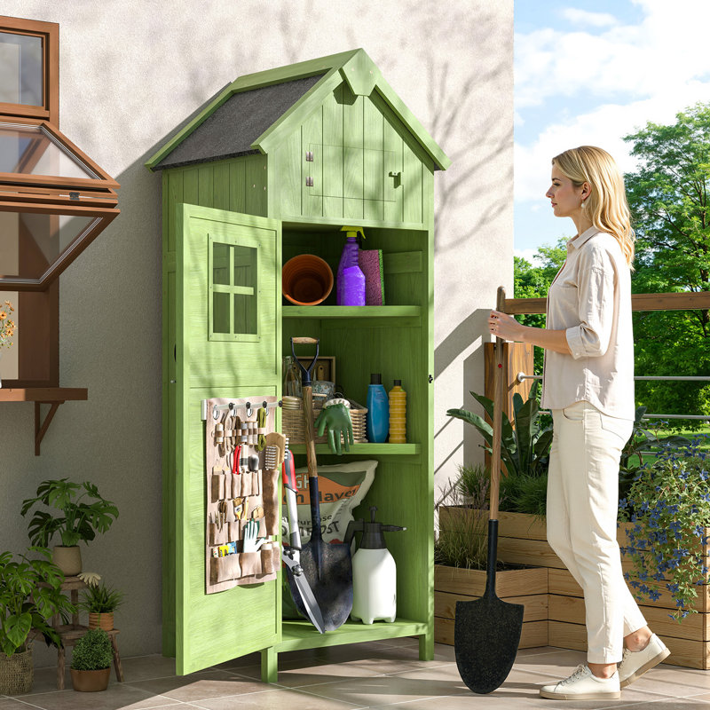1.8 ft. W x 1.8 ft. D Wooden Garden Shed Groove Steep Slope Tool Shed
