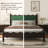 Ines Wood Bed Frame with Upholstered Headboard - Velvet Upholstery-446306939-449762895