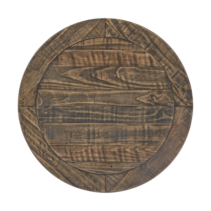Sarcoline Solid Wood Round Pedestal End Table, Reclaimed Natural