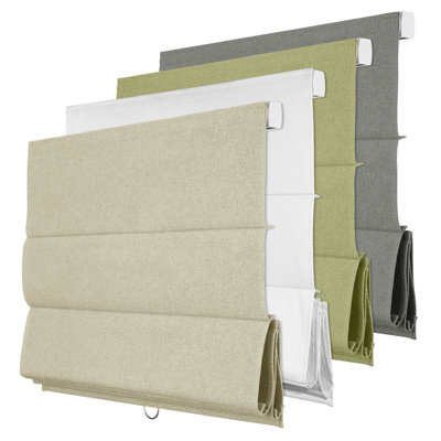  Blackout Roman Shades for Indoor Windows, Cordless Roman Blinds for Windows, Thermal Insulated Window Shades for Door, Bedroom, Office, Easy to Install, White, 58" W X 48" H