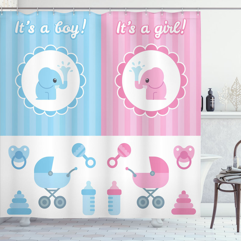 Shower Curtain with Hooks Included, 70"H x 69"W