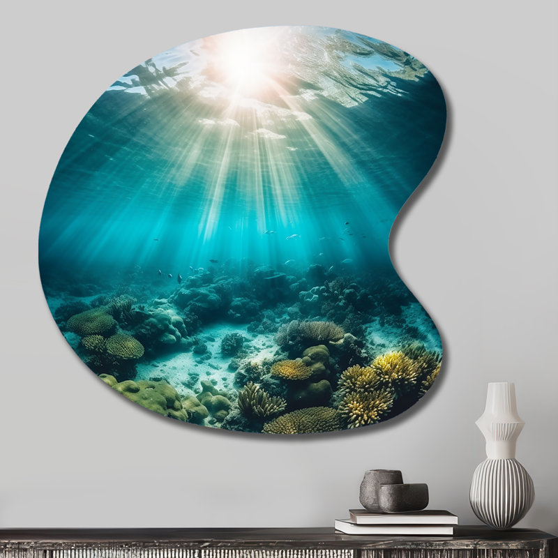 Molloy - art mural asymétrique en métal Coastal Drop, H 27 po x l 27 po