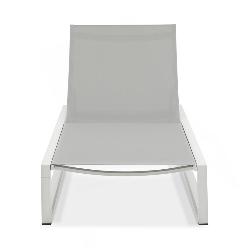5-Level Adjustable Outdoor Chaise Lounge, Durable Aluminum Frame & Textilene Mesh, Perfect For Patio/Poolside, 1