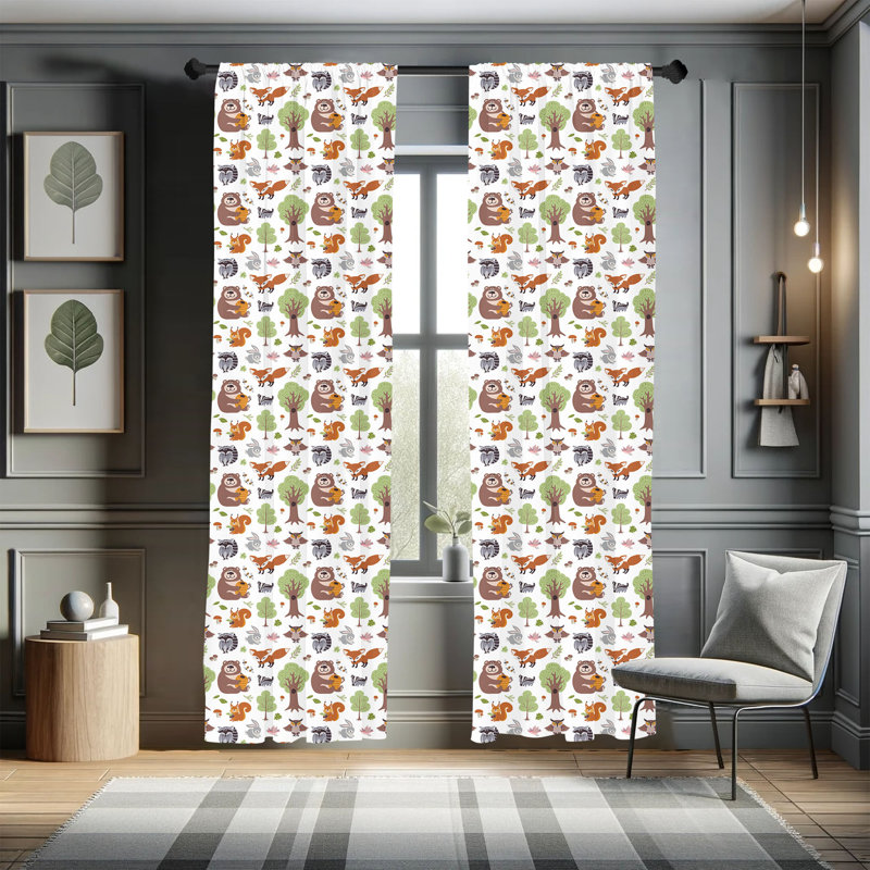 Forest Semi-Sheer Rod Pocket Curtain Panels, 28" x 84"
