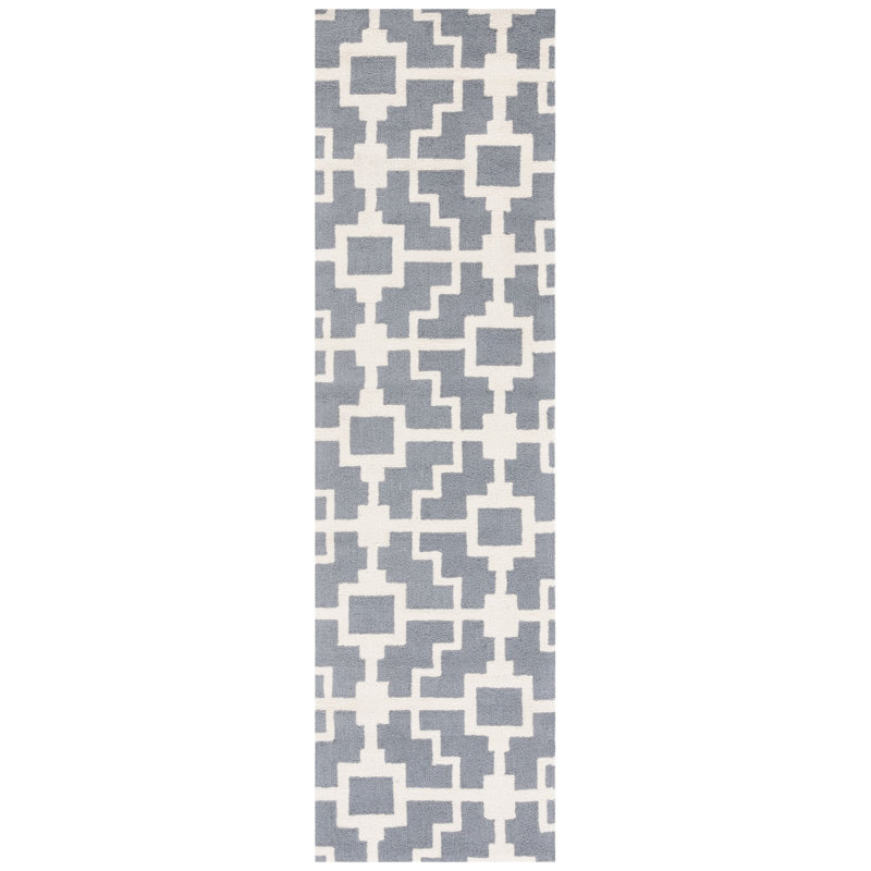 Vannatter Hand Hooked Performance Geometric Rug, Runner 2'3" x 8'