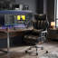 Ergonomic Adjustable Reclining Swiveling Office Chair - Faux Leather with Footrest for PC-127376177