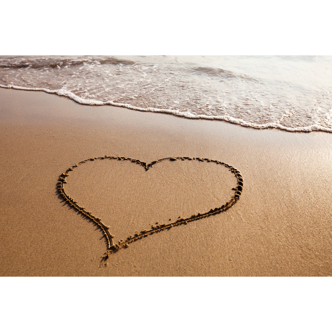 Heart On The Sand - Wrapped Canvas Print