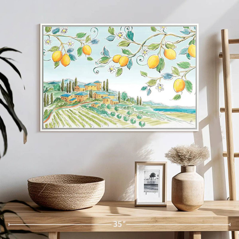Brise méditerranéenne I, Cadre flottant blanc, 25 po x 17 po
