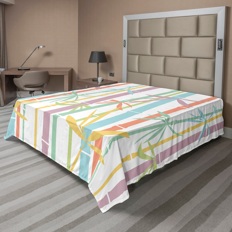 Multicolore Ambesonne, Drap plat pour très grand lit californien
