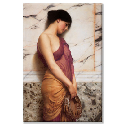 « tambourine fille » par john william godward, reproduction d’art