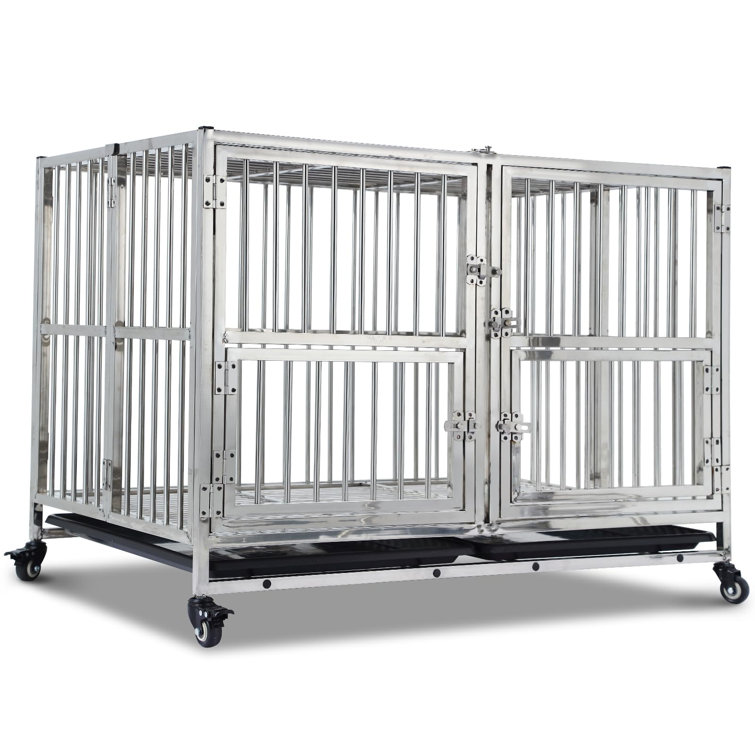 Heavy Duty Dog Crate Cage Kennel With Wheels