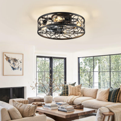 Ventilateurs de plafond en cage avec lumières