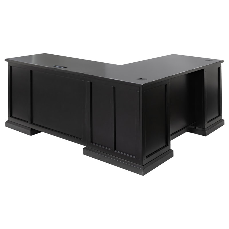 Bureau en L Abby moderne et retour - noir