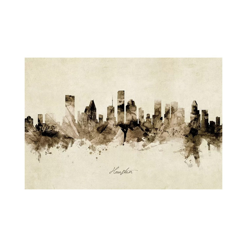 Houston Texas Skyline by Michael Tompsett - Wrapped Canvas Painting, 66.04 cm H x 45.72 cm W x 1.91 cm D