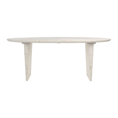 Celine 79-Inch Oval White Wash Dining Table