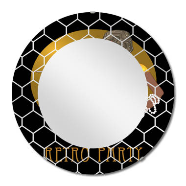 Mainstays 18 Traditional Plastic Round Wall Mount Mirror, Black 