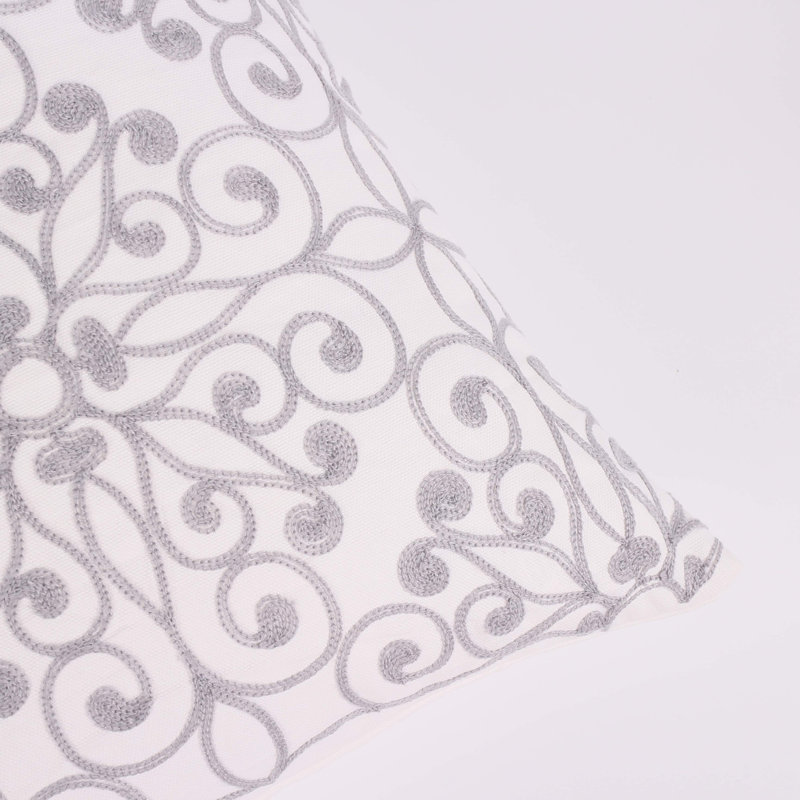 Floral Cotton Blend Throw Pillow