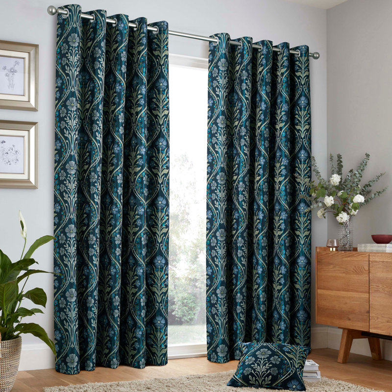 Jaziel Semi Sheer Curtain Pair, Natural, Width 168 x Drop 229 cm