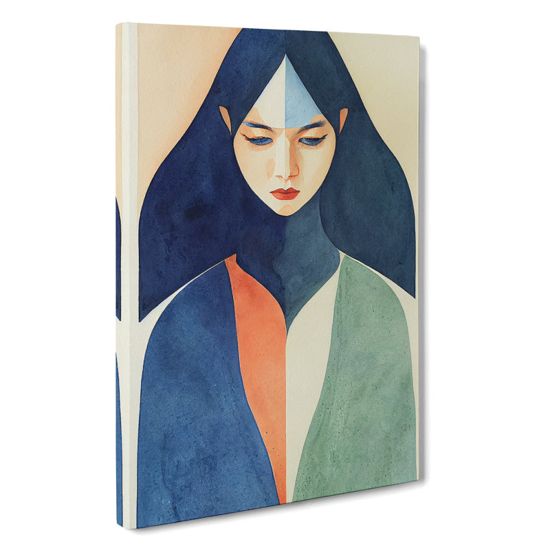 Woman Abstract Watercolour No.1 - Wrapped Canvas, 76cm H x 50cm W x 3cm D