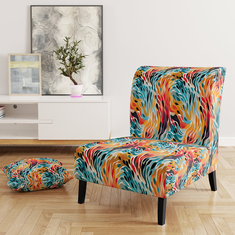 Fauteuil de chambre rembourré Rainbow Cheetah Waves