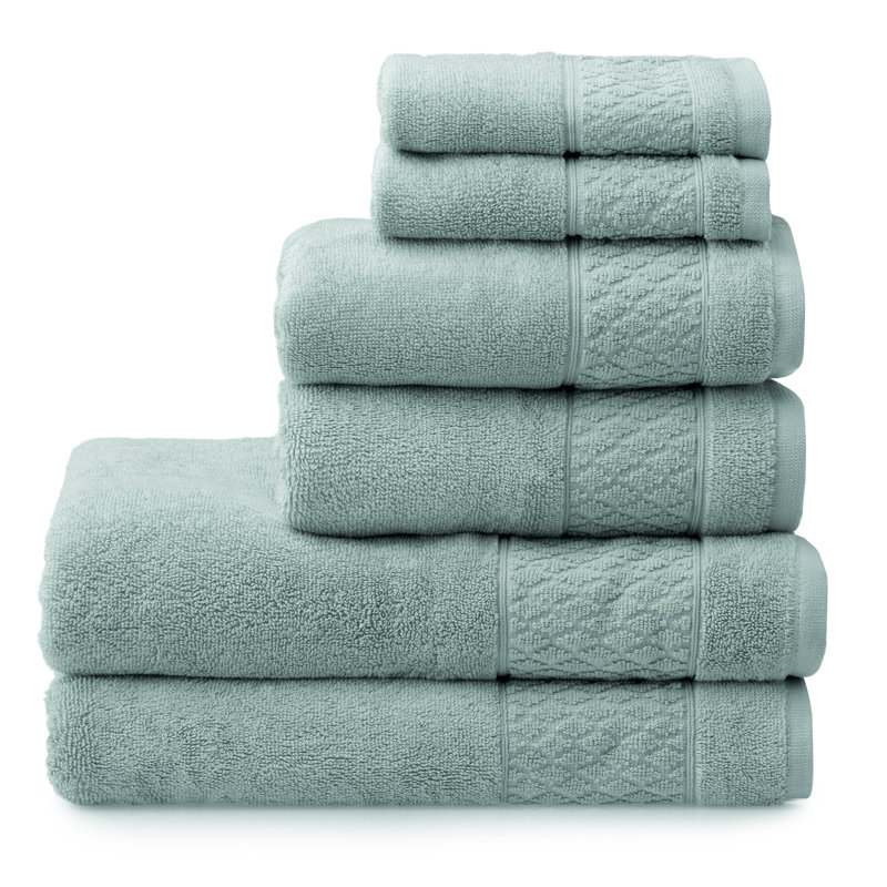 Ensemble de serviettes 100% coton Annaleice, Bleu clair