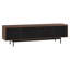 Meuble télé 70 po pour téléviseur de 75 po ou moins avec portes cannelées, rangement et gestion des câbles - Meuble télé Mid-Century moderne satiné noyer / grain noir | Whitman-999190432-948202710