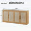 Buffet 67 portes en rotin à 4 portes 67 po, buffet Boho avec rangement spacieux pour le salon et le couloir, finition chêne caramel